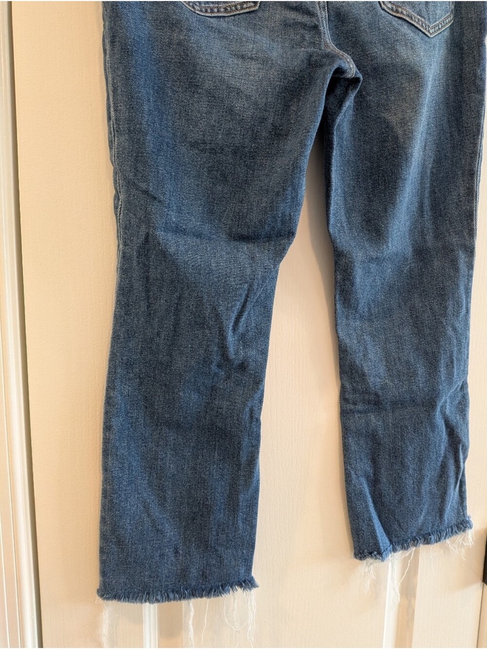 Hatch Medium Blue Cropped Straight Maternity Jeans - Picture 8 of 9